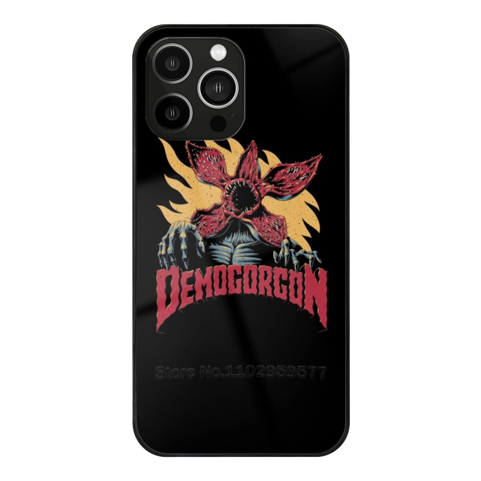 Demogorgon Glass Case For Iphone 15 14 13 Pro 11 12 7 8 Plus Xr X Xs Max Tempered Phone Cover Demogorgon Eleven Dustin Stranger