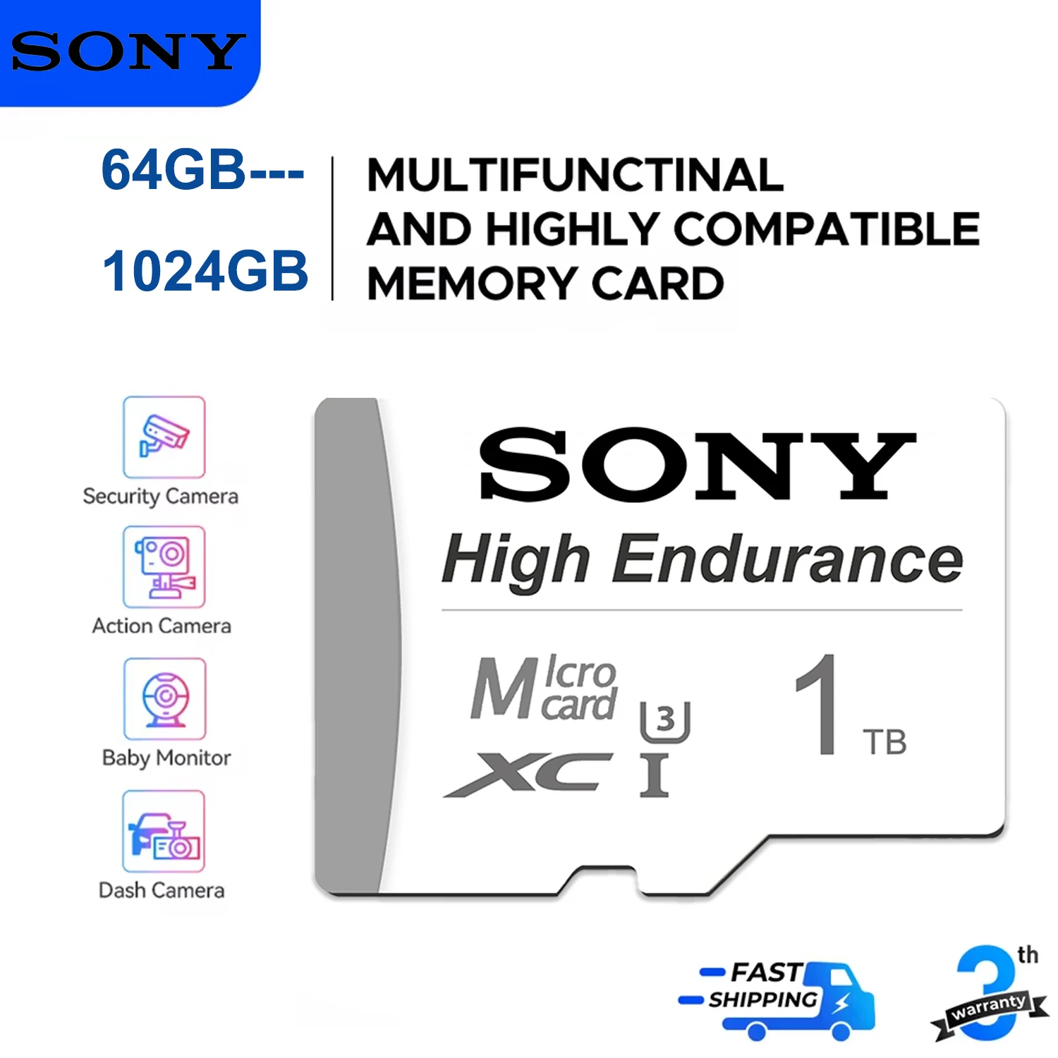 

Карта памяти SONY High-Speed V60 A2 4K Micro SD Extreme Pro 1 ТБ, 512 ГБ, 256 ГБ, 128 ГБ, 64 ГБ с адаптером для смартфонов и универсального использования
