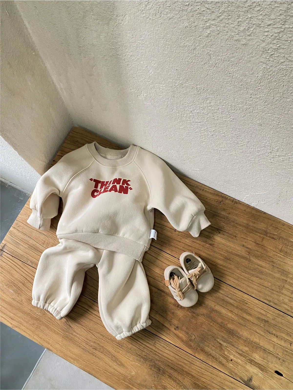 New Baby Clothes Set Letter Print Sweatshirt Set For Boys Girl Casual Pants Outfits Toddler Children Fleece 2pcs Suit