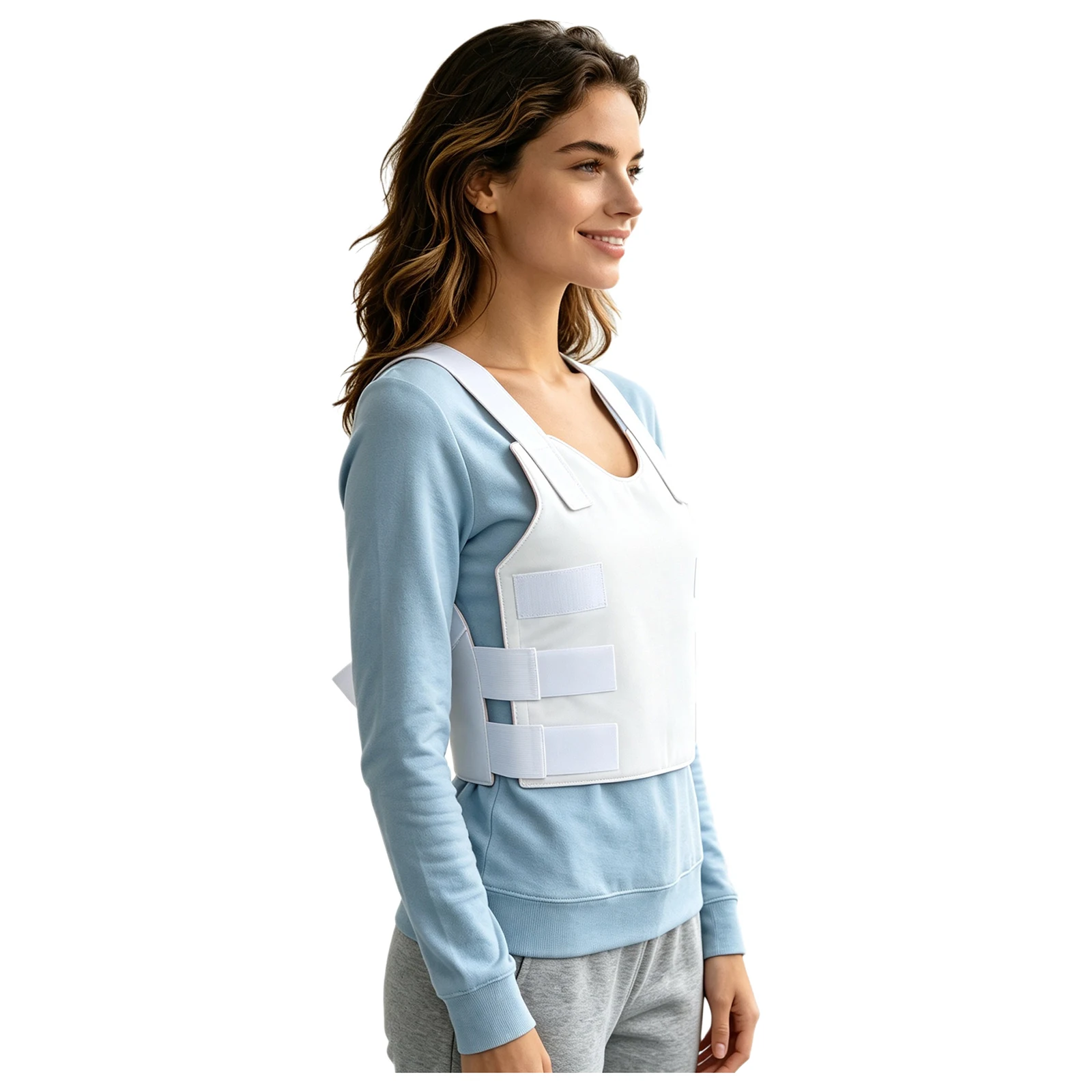 Unisex Adults Post Surgery Chest Support Vest with Adjustable Loop-hook Fastener Padded Chest Compression Wrap