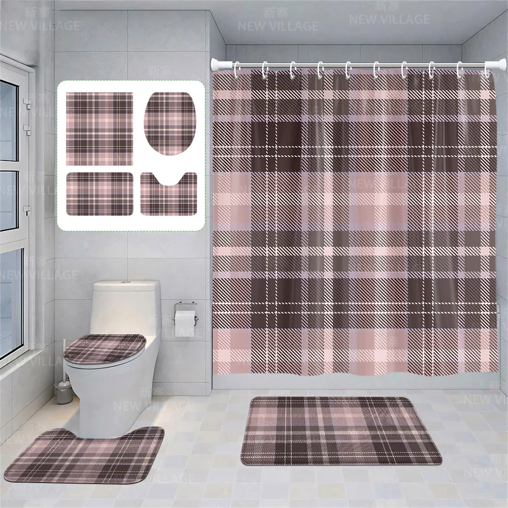 

Шторы для домашнего душа, декоративные водонепроницаемые тканевые Нескользящие, для ванной комнаты, абсорбирующие современные фотообои, простые