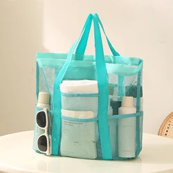 Borsa portaoggetti per forniture da spiaggia in rete di Nylon portatile di grande capacità per viaggi e vacanze in piscina sulla spiaggia