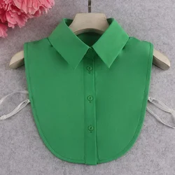 Women and Mens Shirt Fake Collar Casual Shirt Detachable Lapel Collar Shirt Green False Collar Woman Removable Nep Kraagie