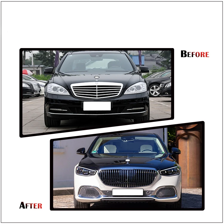 W221 Upgrade W223 Body Kits dla Mercedes Benz S class W221 2006-2013 Facelift do 2021 W223 Maybach Zestawy przedniego tylnego zderzaka