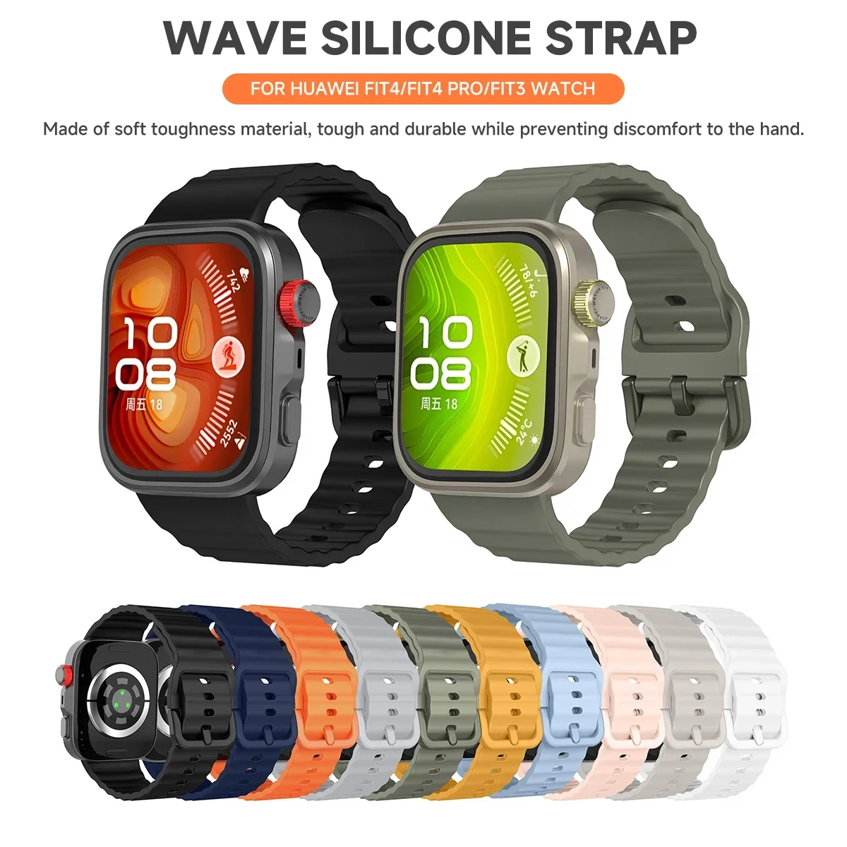 Cinturino sportivo in silicone per Huawei Watch Fit 4Pro 4 3 Bracciale Correas Cinturino traspirante per cinturino morbido Huawei Watch Band