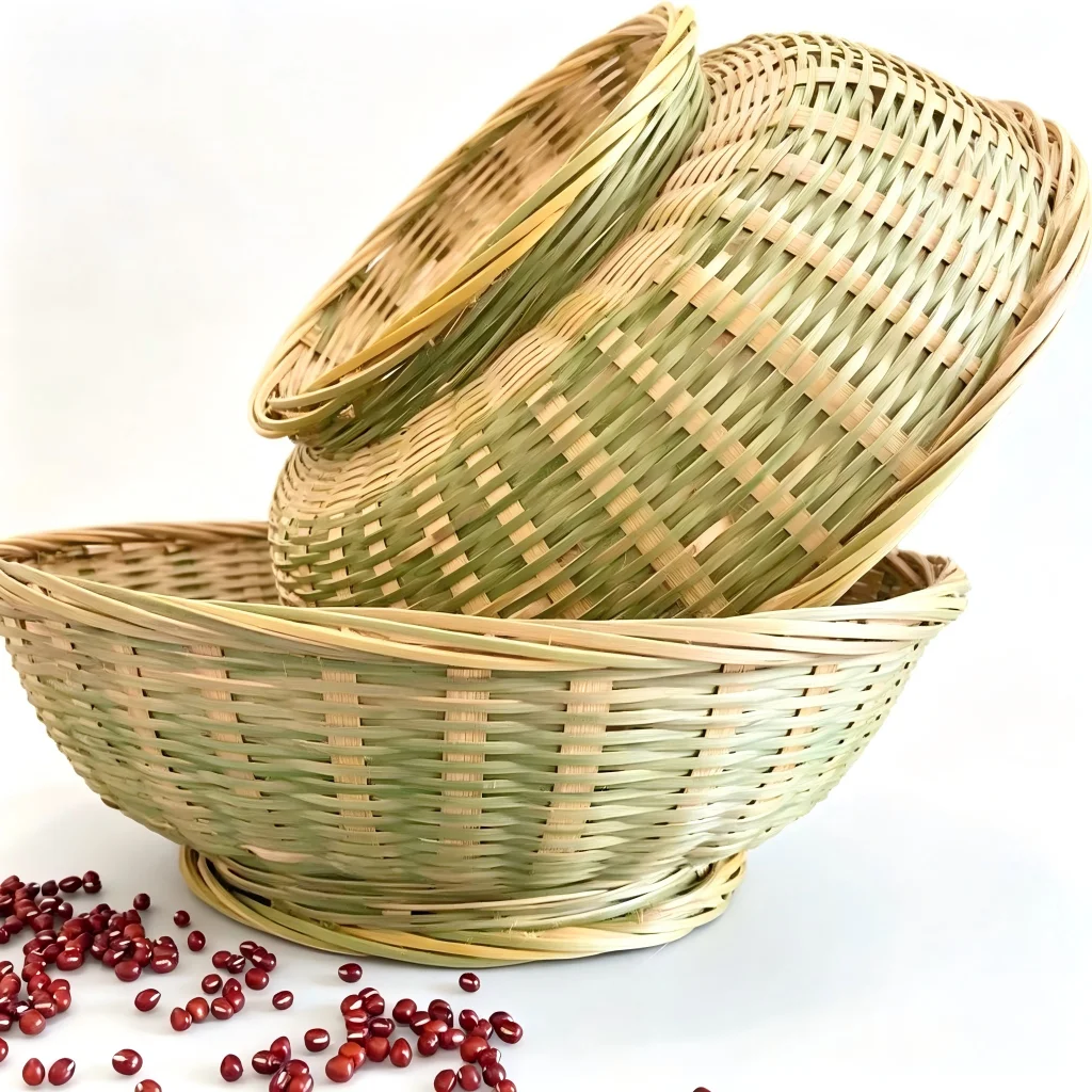 Handwoven Bamboo Bowl – Natural, Eco-Friendly, Rustic Farmhouse Style