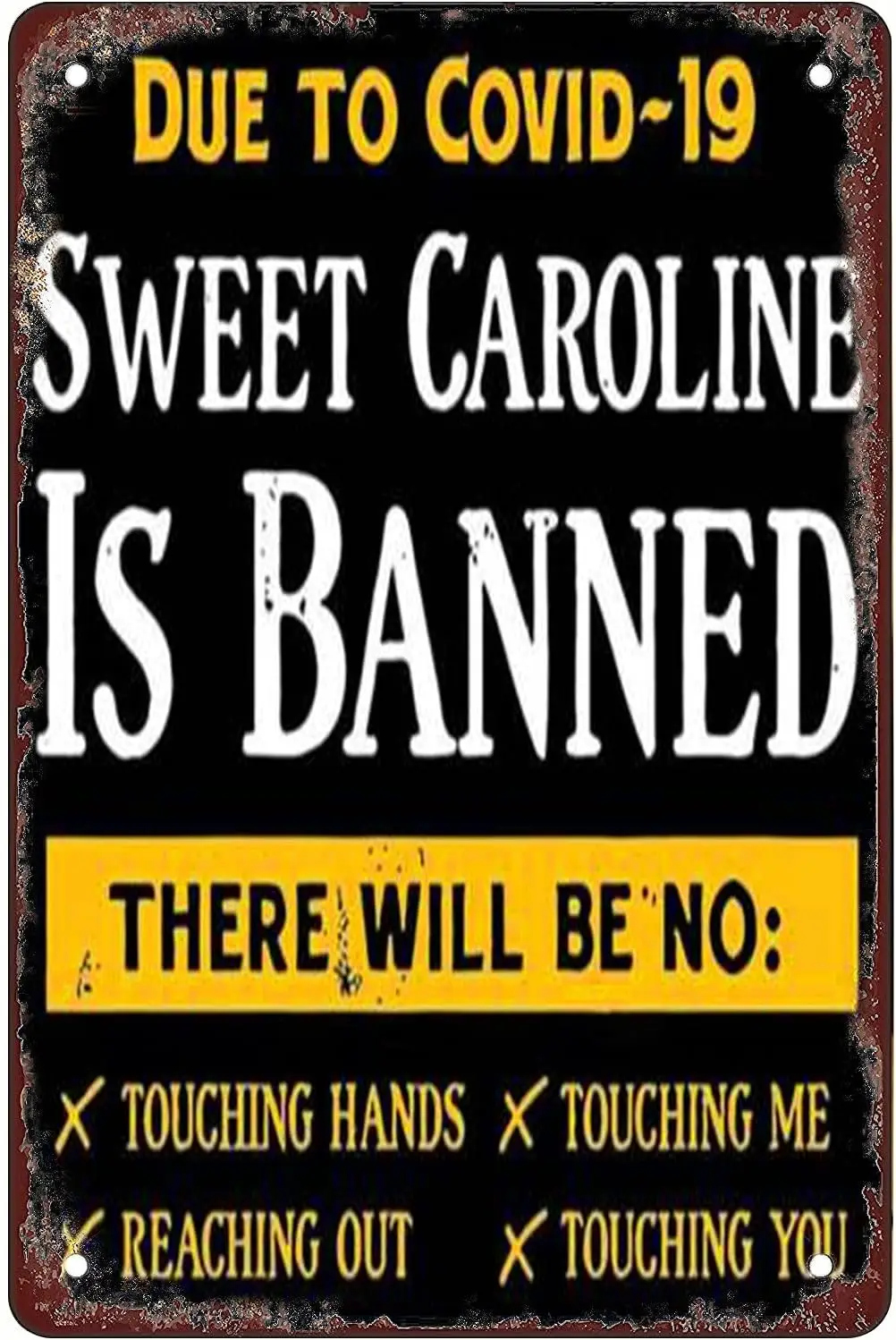 Sweet Caroline Retro Metal Sheet Signs, Wall Decoration of Bars, Bedroom, Room,Restaurants,Garage, Home,cafes and Bars,