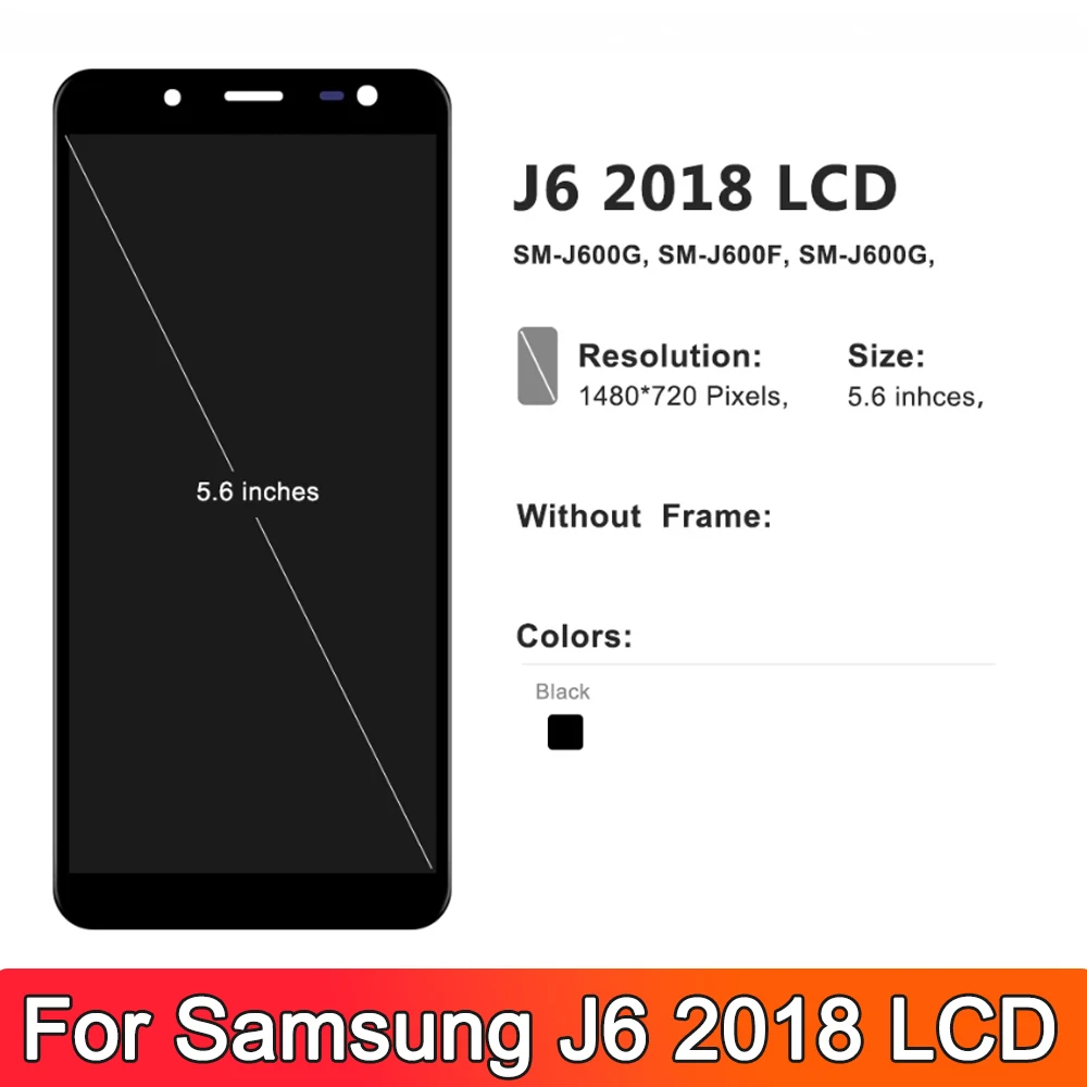 5.6''OLED J600 LCD For Samsung Galaxy J6 2018 LCD J600 J600F/DS Display Touch Screen Digitizer Replacement Parts