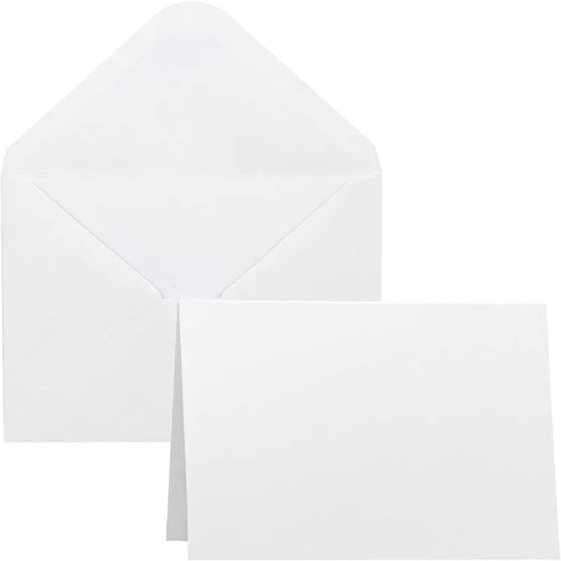 

56 Pack 4x6, White Blank Note Cards Greeting Cards and Envelopes Set, Folded Cardstock in All Occasions