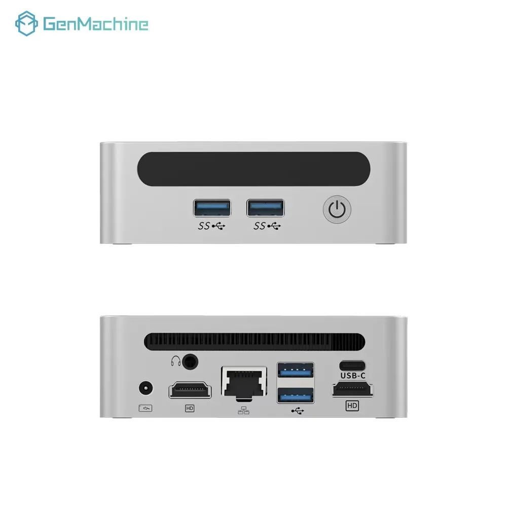 Genmachine Mini PC Intel Alder Lake N100 4 Core 4 Thread 3,4GHz TDP 6W DDR4 RAM M.2 2280 ROM PCIe 3.0 SSD WiFi 6 BT5.2 Desktop