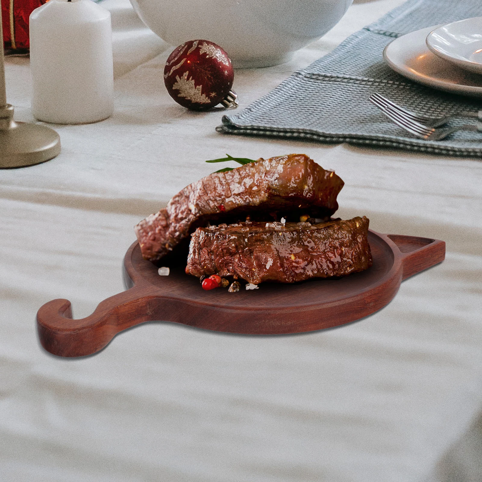 

Irregular Ebony Tray Wear-Resistant Food Holder Versatile Dessert Plate Exquisite Tabletop Adornment Housewarming Gift