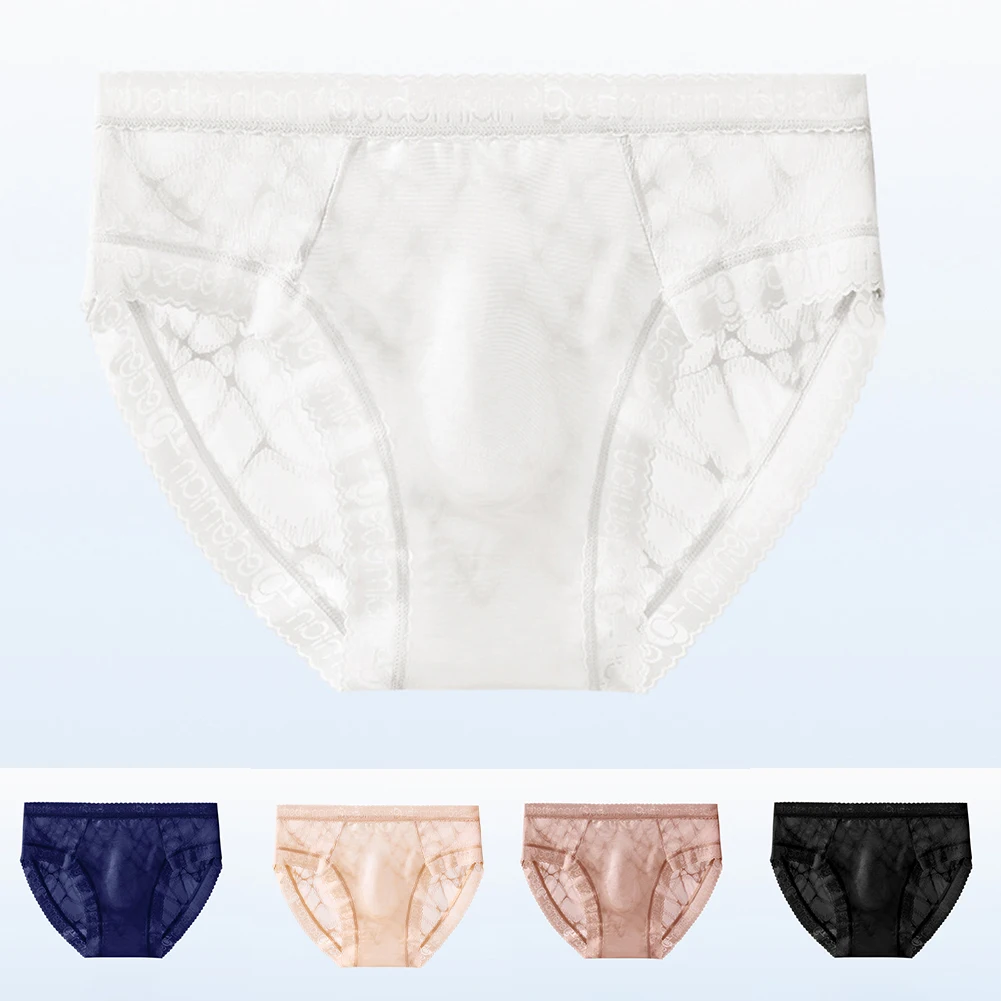 Slip Sexy en dentelle avec pochette respirante, sous-vêtements confortables, matériau léger et respirant, Lingerie pour hommes pour un usage quotidien