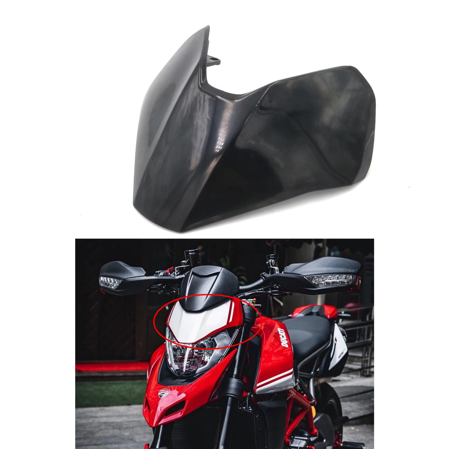 

Motorcycle Unpainted Head Light Unit Upper Cover Fairing For DUCATI Hyperstrada 950 2019 2020