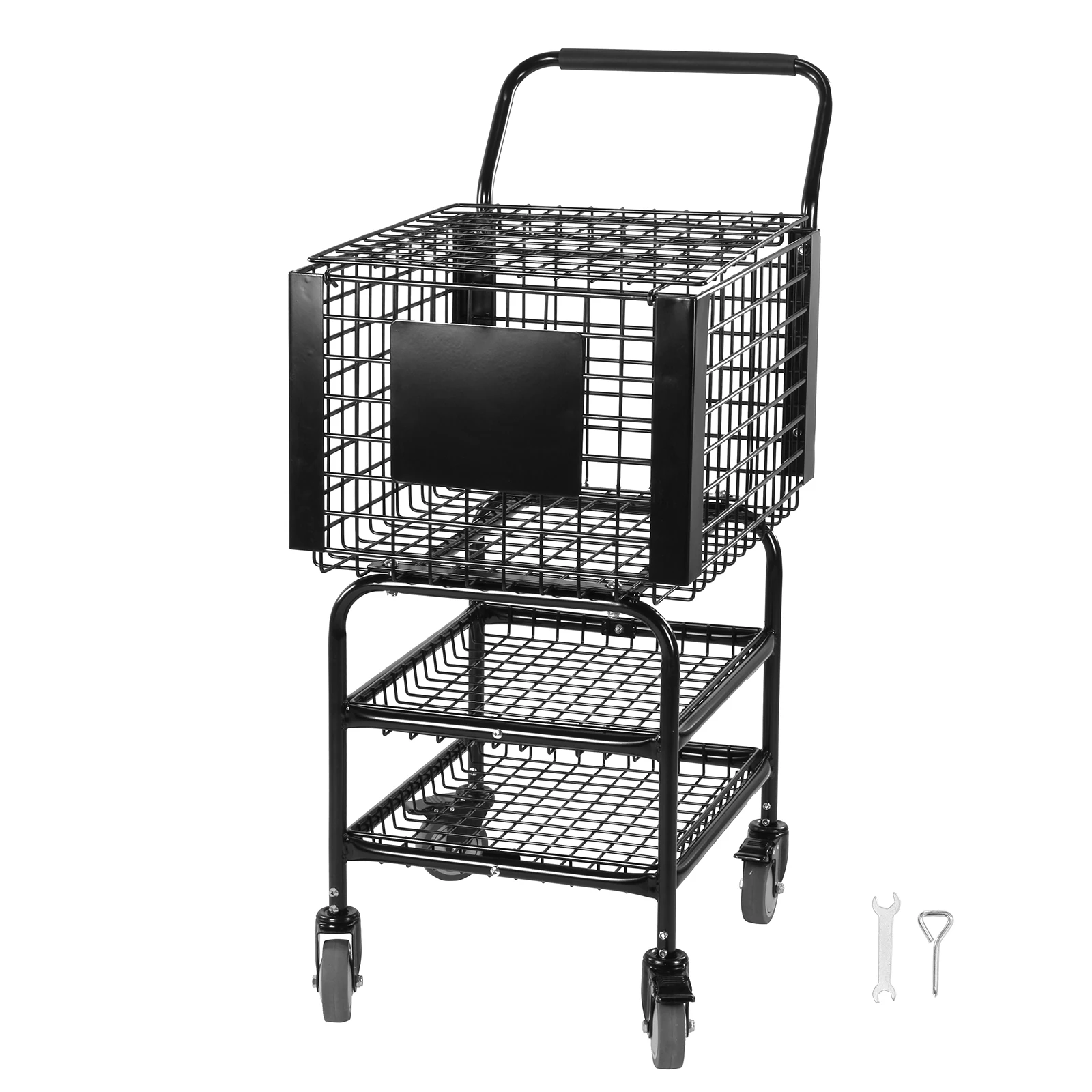 

Tennis Ball Basket Cart Large Capacity Tennis Ball Storage Cart Holds 350 Balls for Teaching & Court Use