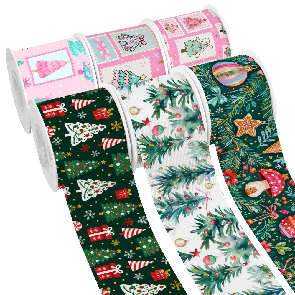 Christmas Animals Tree Plants Grosgrain Ribbon Satin Ribbon for Plant Pot Hanger DIY Garden Flower Marker Decor Handmade Craft S