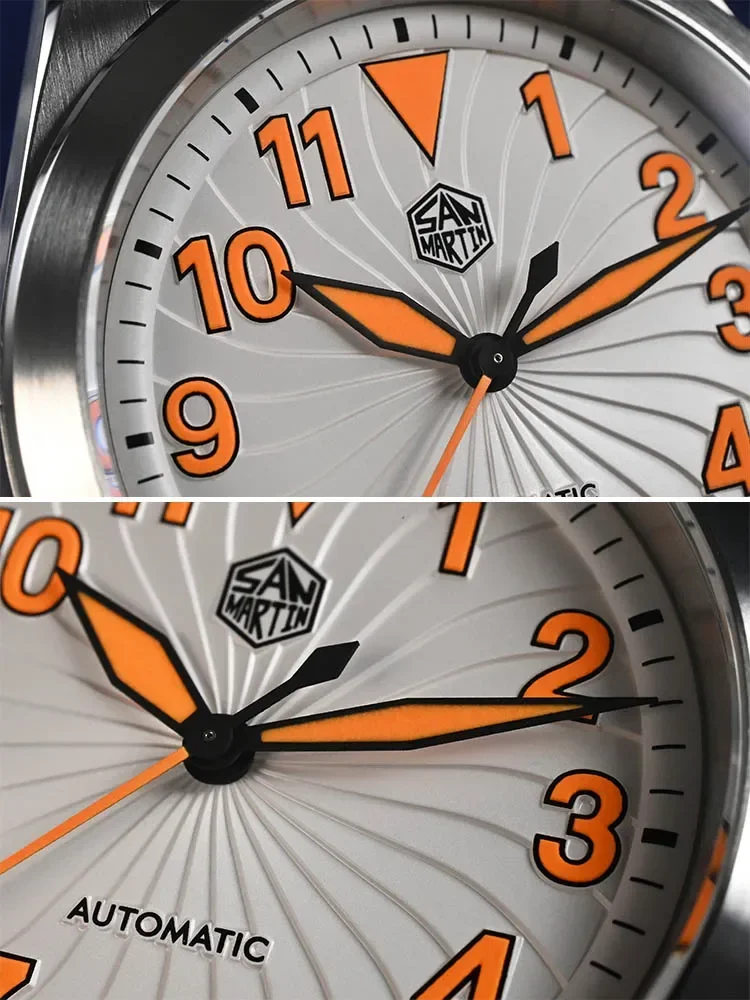 San Martin New 40mm Turbine Dial Pilot Watch NH35 Fashion Sports Automatic Mechanical Watches Sapphire Luminous 10Bar SN0132