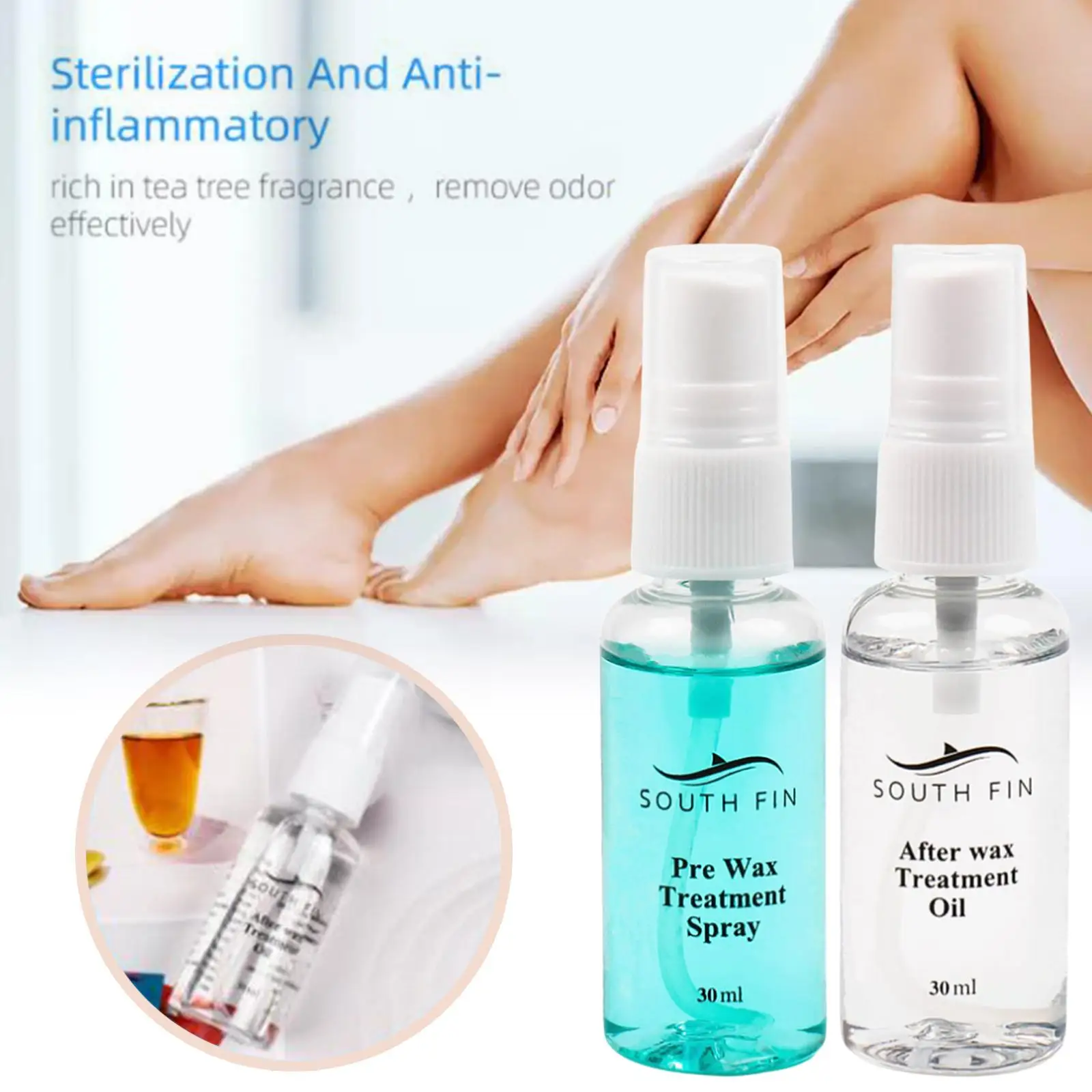 Pre & after Waxing Treatment Spray Clean Before & Post Removal Care Solution for Sensitive Skin Hair Removal set 30ml