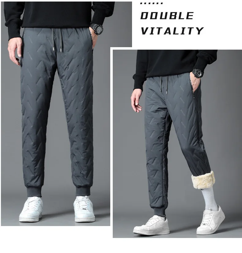 Luxus Marke männer Hosen Warme Plus Samt Verdickt Sport Winddicht Casual Hosen Große Größe Jogginghose Baggy – Detail 19