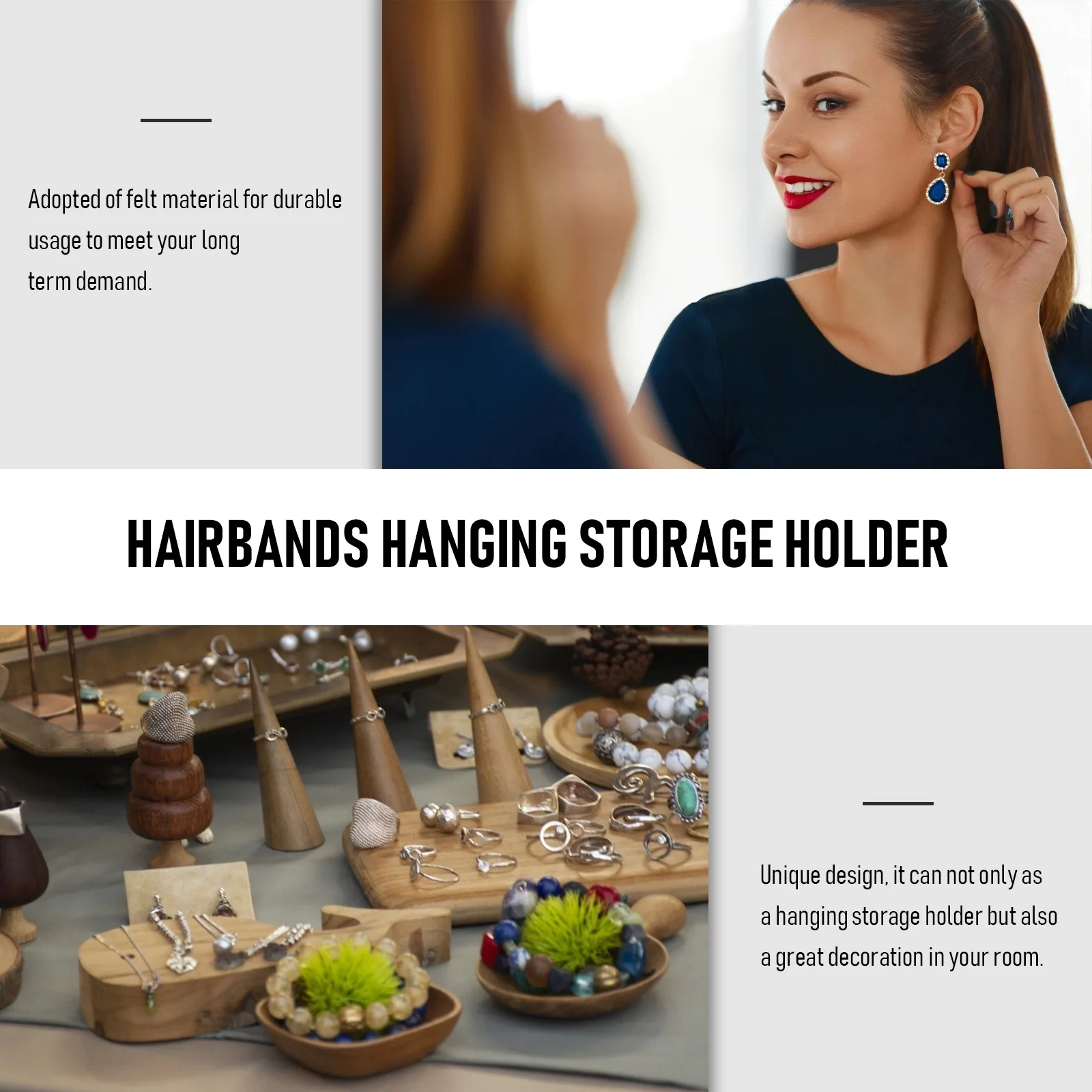 

Headb Storage Bag Hair Bow Hanging Holder Felt Material Jewelry Hairb s ganizer Home Decor Long Use Premium Quality