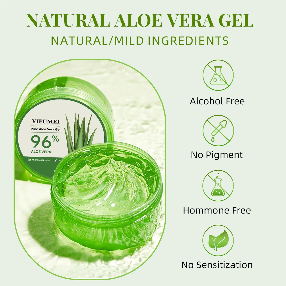 300g Creme gel di aloe vera Idratante Schiarente Nutriente Rassodante Crema viso idratante Prodotto per la cura della pelle del viso