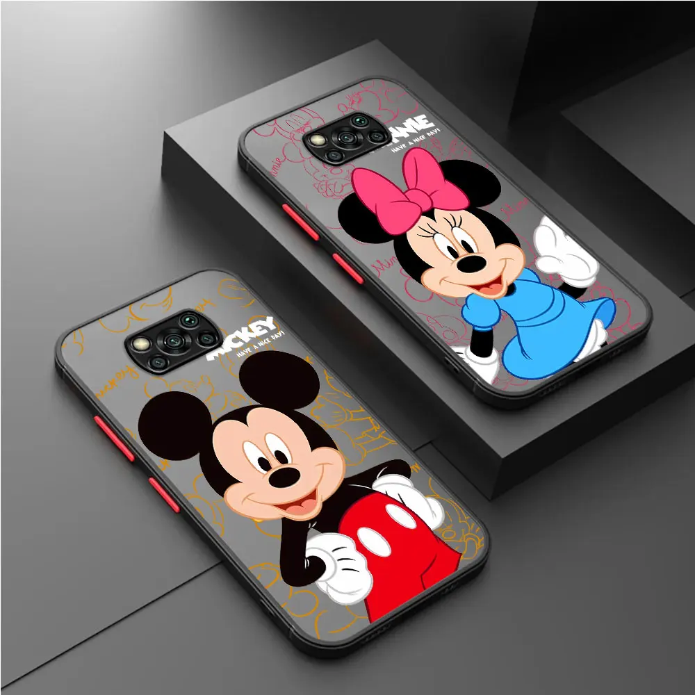 Disney Couple Mickey Minnie Case For Xiaoimi Poco X3 NFC 11T Pro 11 Lite X5 X4 12 13 9T 12X F3 M5 C40 C50 C51 Back Phone Cover