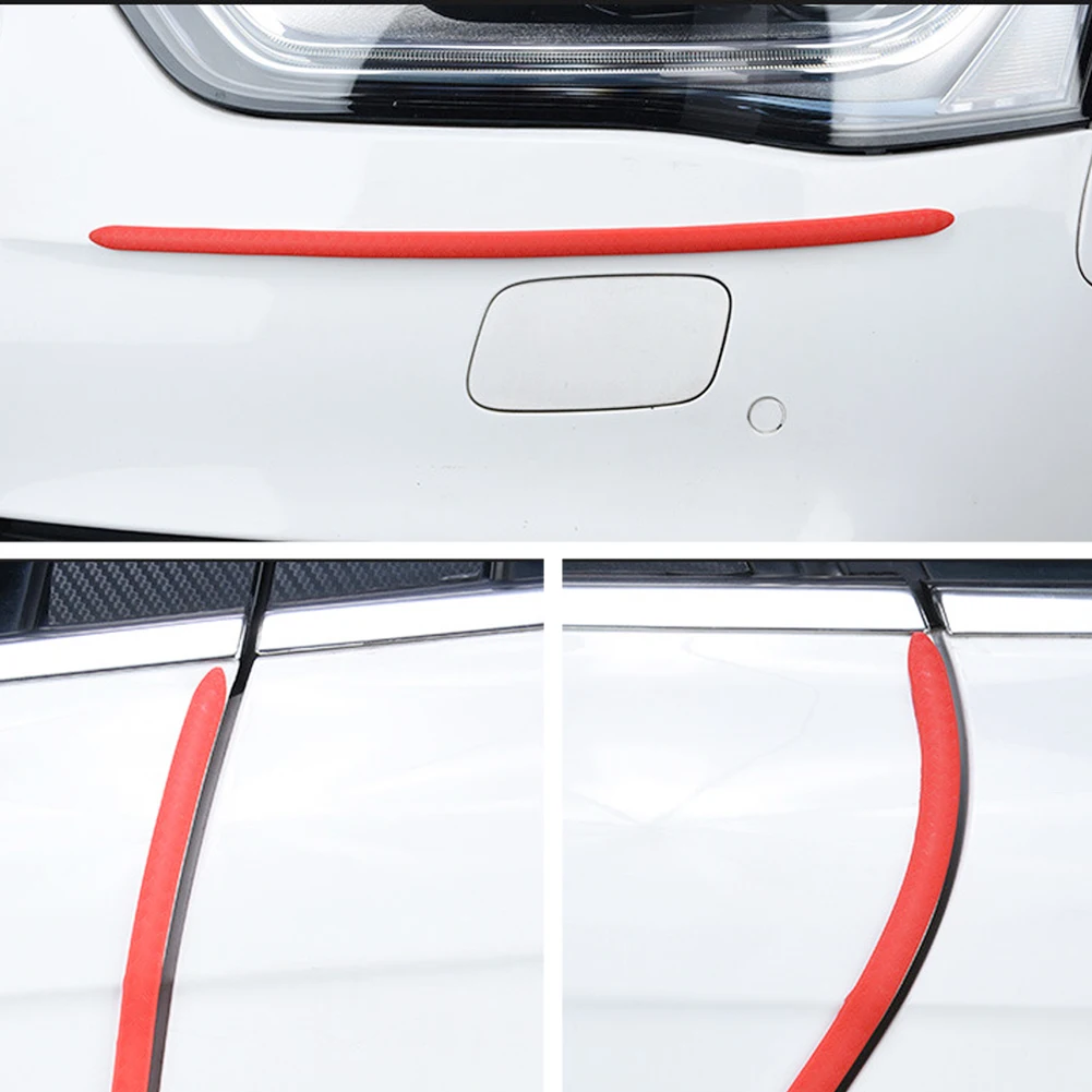 4PCS 40CM Car Door Edge Protection Rubber Auto Bumper Protector Guard Scratch Sticker White Black Trim Universal Car Styling