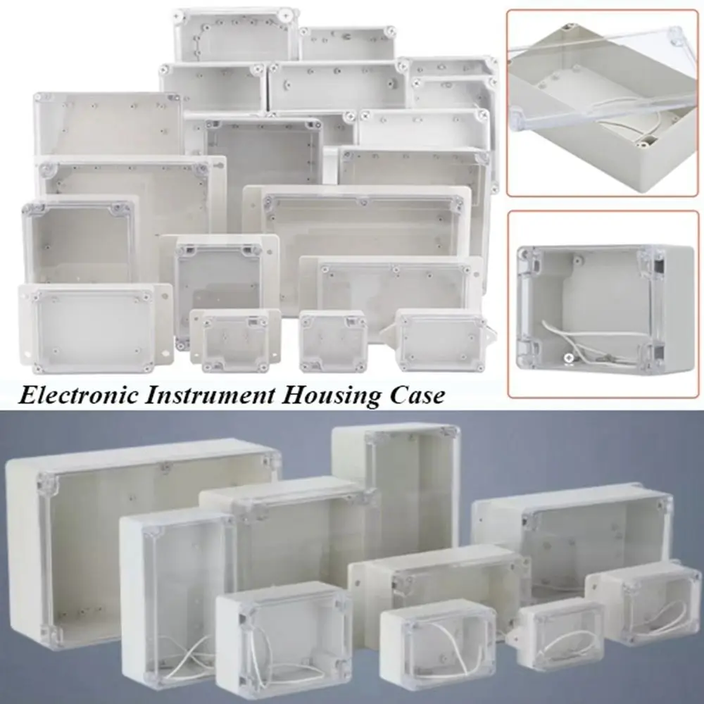 New Waterproof Outdoor Junction Box Transparent Plastic Electronic Instrument Housing Case 10 Styles Enclosure Cover