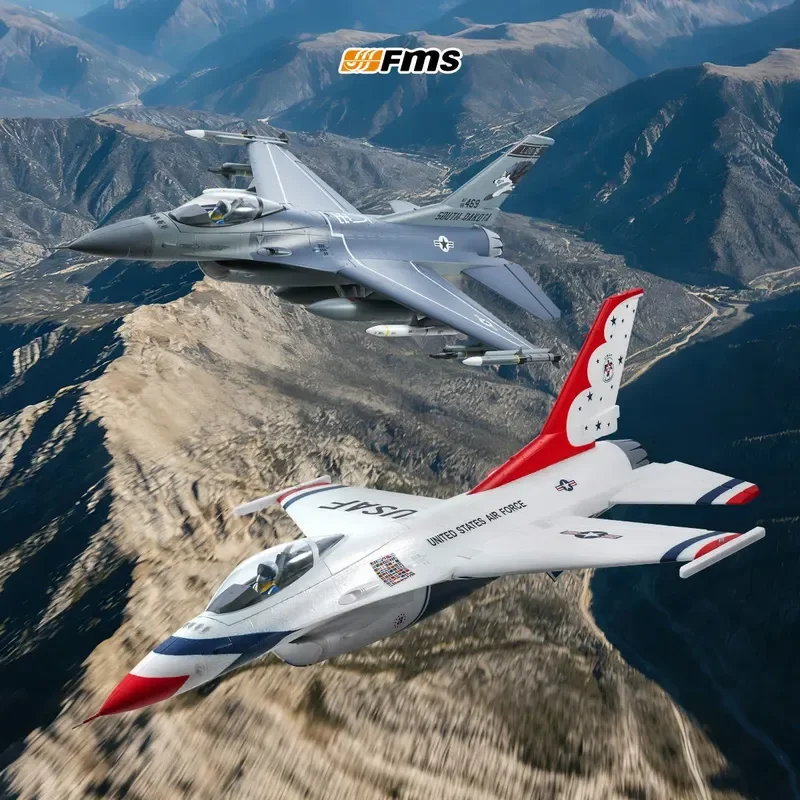 FMS EDF Jet 64mm F-16 Fighting Falcon PNP Fixed-Wing Remote-Control Airplane, Outdoor High-Speed Electric Remote-Control Model
