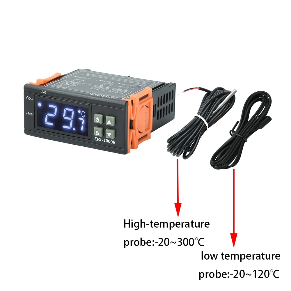 ZFX-1000R High Low Temperature Controller with Setting Memory and Self-Diagnosis 16A Relay Output Factory Default: -20°C-300°C