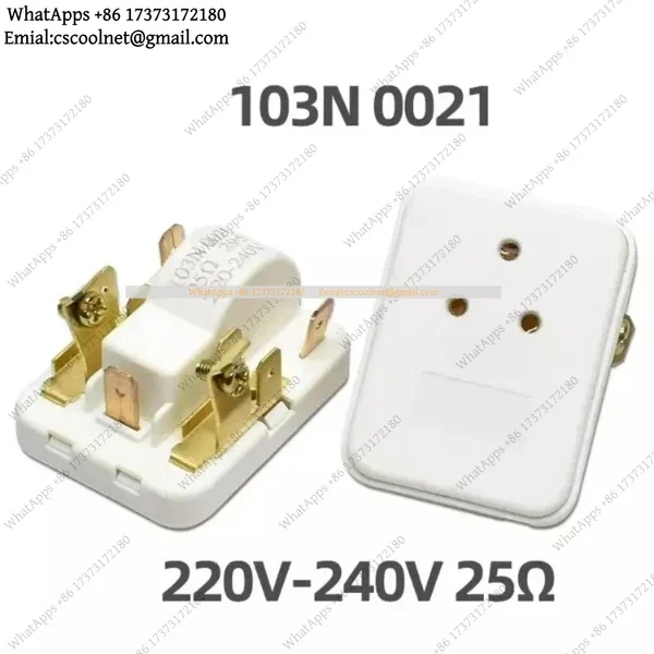 PTC Starter Relay 103N 0021 25Ω 220-240V Overload Protector for Refrigerator Freezer Compressor Electrical Replacement Part