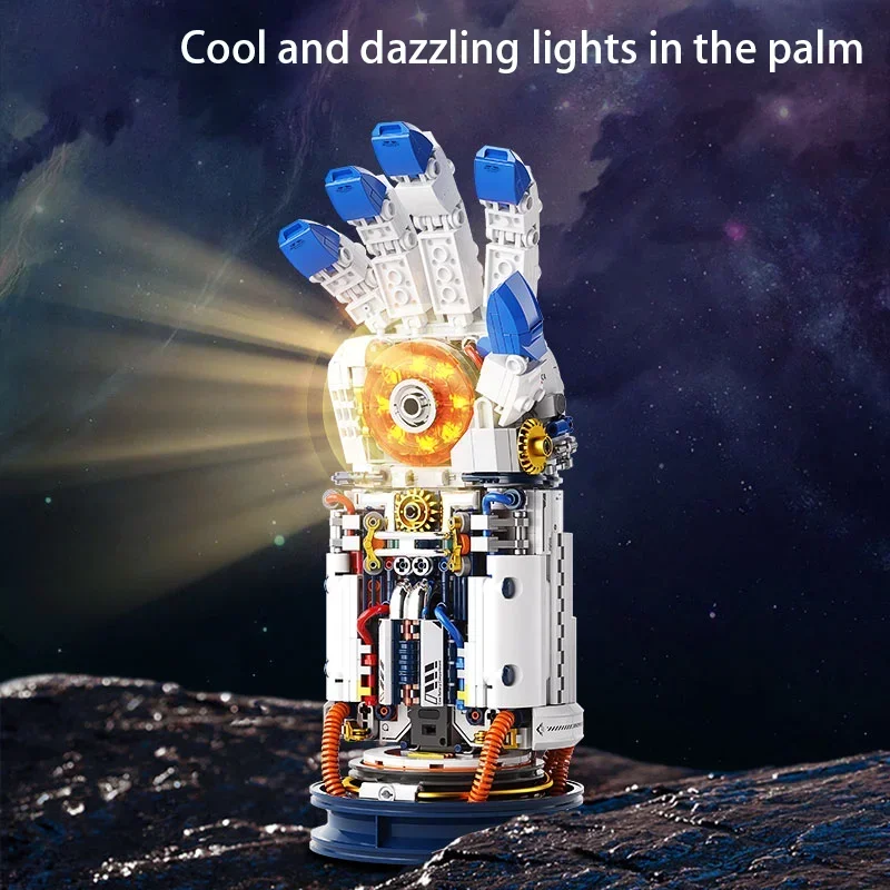 

Space Adventure Building Blocks Toy With Glowing LEDs Moon Instrument Mech Boots Space Shuttle Toys For Adults Kids Girls Gift