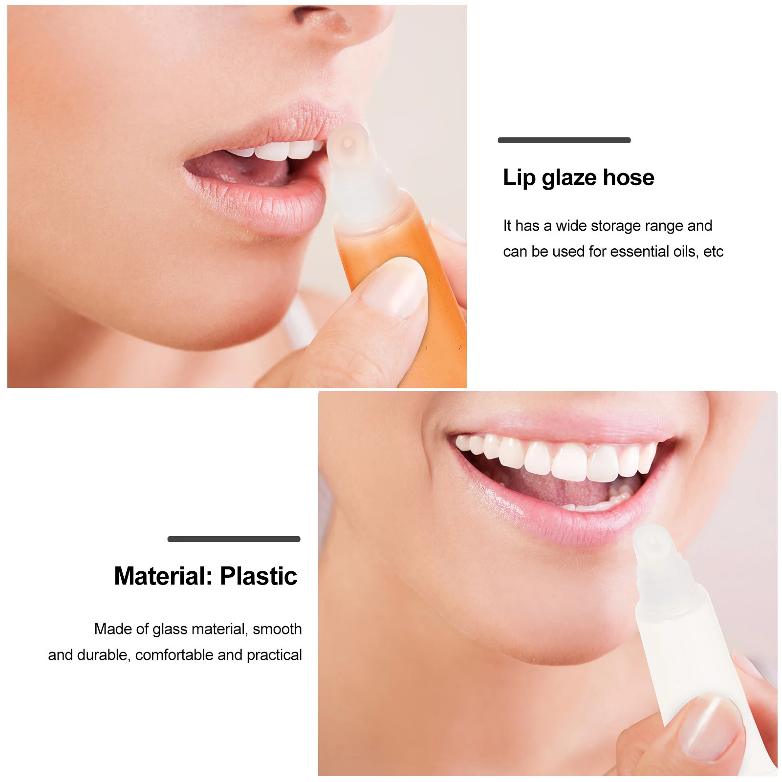 

10pcs 10ml Clear Lip Gloss Tubes Gold Cap Transparent Plug Mini Size Empty Bottles Travel Portable Containers For Gift