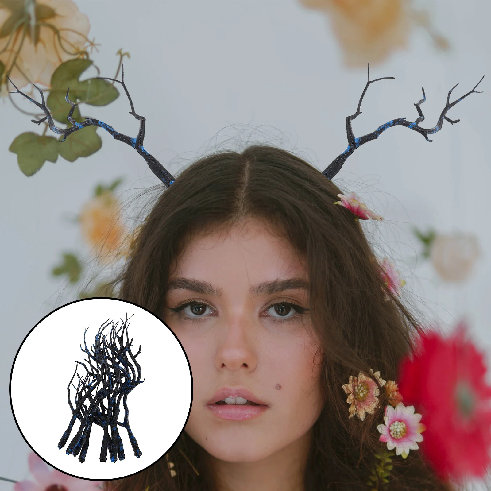 

10Pcs Artificial Antler Tree Branches Fake Plastic Realistic Branches Halloween Christmas Home Event Decoration