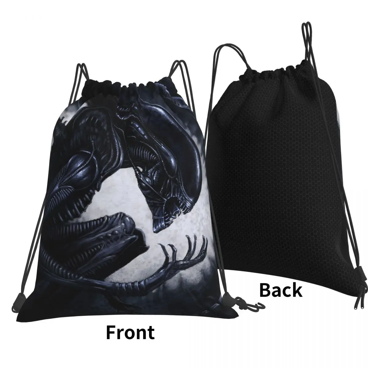Xenomorph Alien Backpacks Fashion Drawstring Bundle Pocket Sports Bag Book Bags for Man Woman Students
