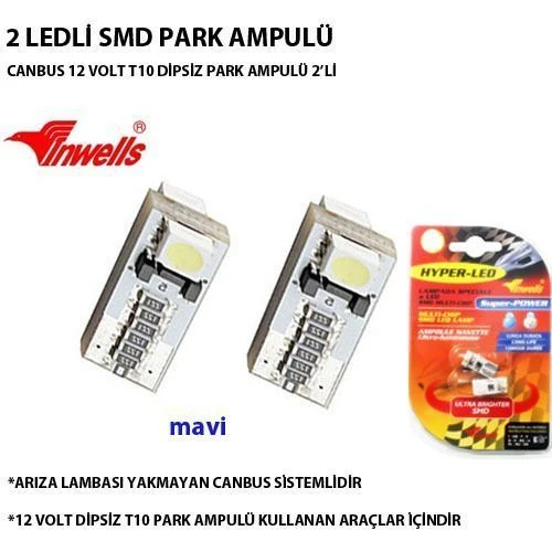 Parking Bulb Led Canbus 12V 2 Led Smd Blue Light Bulb