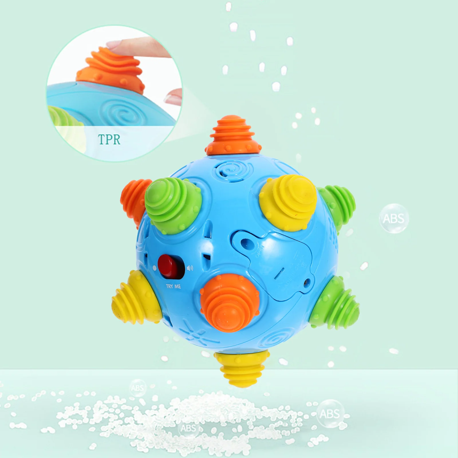 Antenna colorata Musica rimbalzante elastica Giocattoli educativi per bambini Colori vivaci Gioco all'aperto 1 pezzo Giocattolo da salto