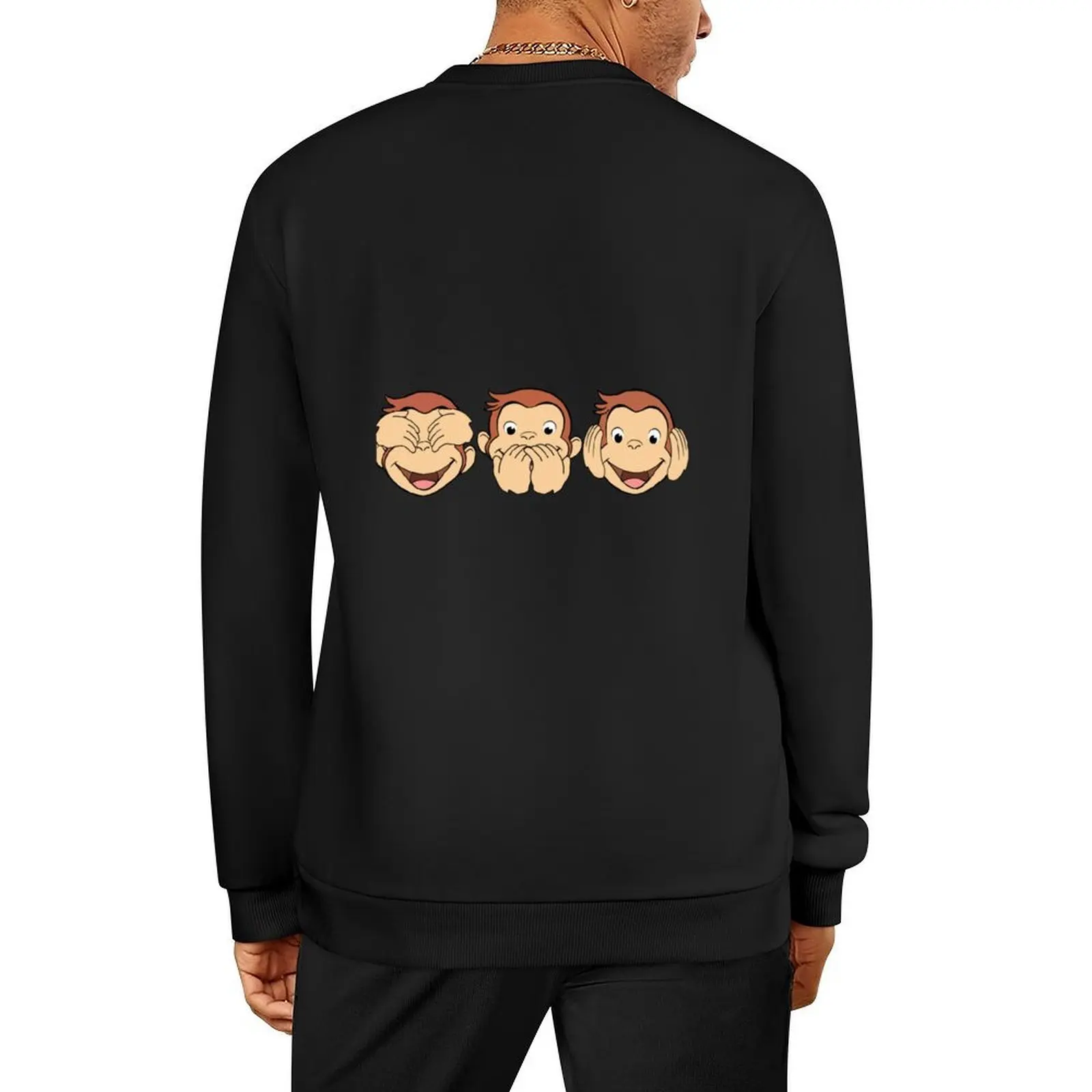 

Curious George Pullover mens designer clothes male clothes autumn anime clothing sweatshirts for men