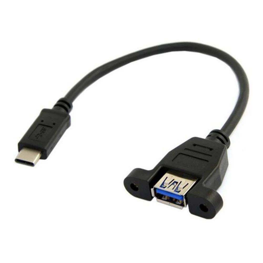 USB 3,1 Typ C Typ C USB-C Stecker an USB 3,0 ein otg Adapter Kabel Buchse mit Panel Befestigungs schrauben