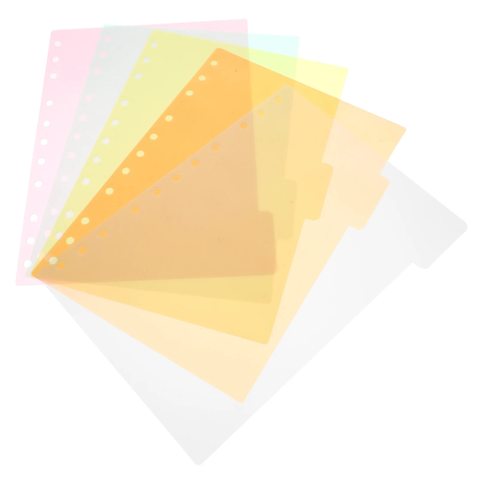 5 Sheets Plastic Binder Dividers Writable Tabs Detachable Notebook Page Separators for Filing Indexing Notepad Organization