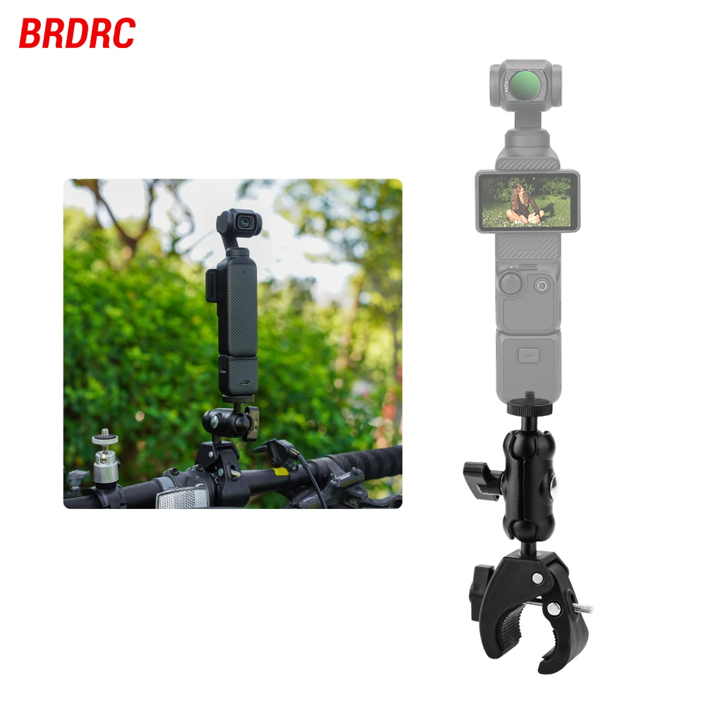 BRDRC Bike Motorcycle Handlebar Mount Riding Bracket For DJI OSMO POCKET 3,Gopro 13 Action 5 Pro Camera Photographic Props