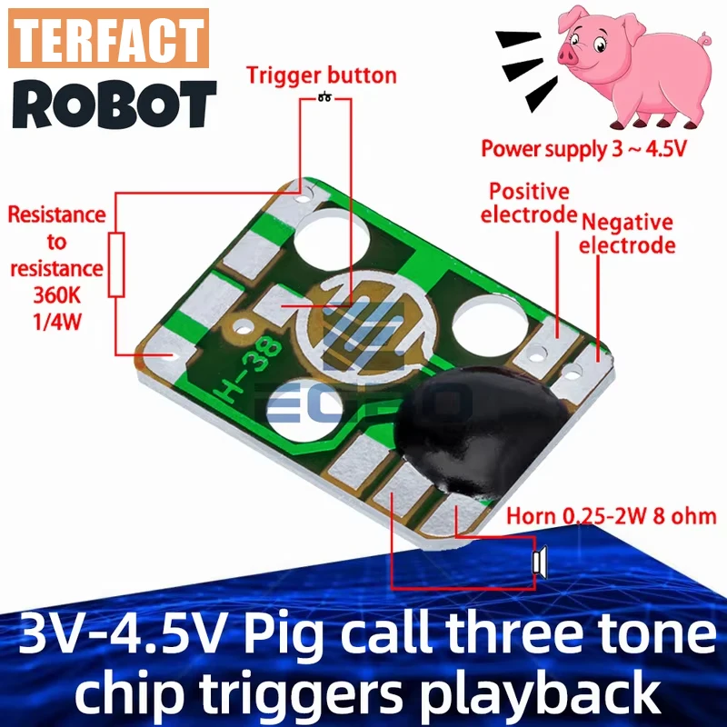 1~20PCS Pig call three tone chip triggers playback for 3 seconds Animal call high-quality sound chip IC electronic music kit