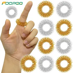 Anillos de masaje para dedos, juguete relajante para terapia de acupresión, masajeador de Medicina de estrés para manos, relajación silenciosa, 1/2/5/10 piezas