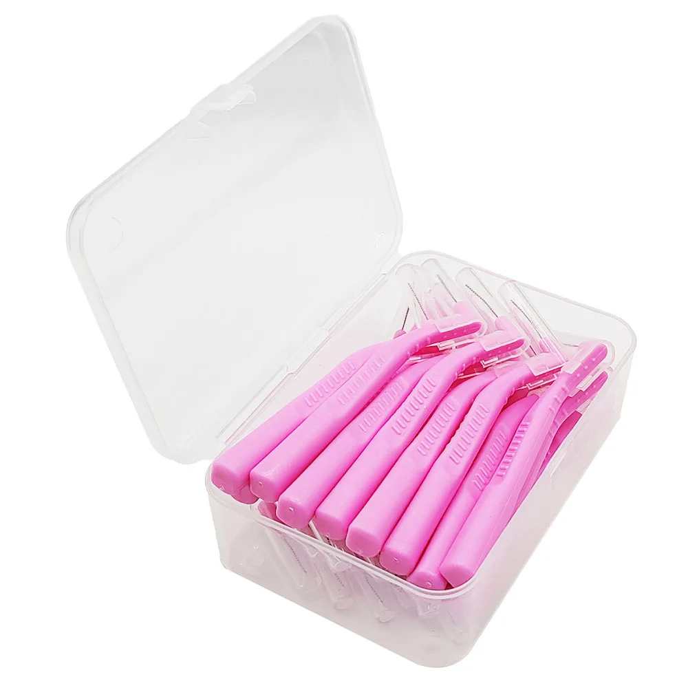 AG 20pcs/Box  Interdental Brush For Dental Orthodontics Clean Between Teeth Cleaning Tools Soft Mini Brush With Dust Cover