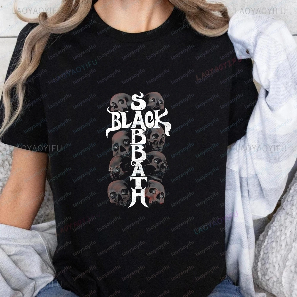 Loose and Retro Black Sabbath Punk Band Summer Y2K Short-sleeved Shirt Suitable for Both Men and Women, Large Size T-shirt