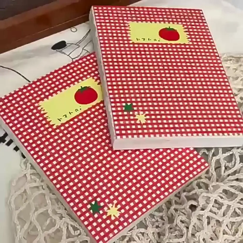 New Tomato Notebook Thick Blank Diary with 78-96 Page Schedule Notebook for Writing Drawing Sketching Journaling Mind Map