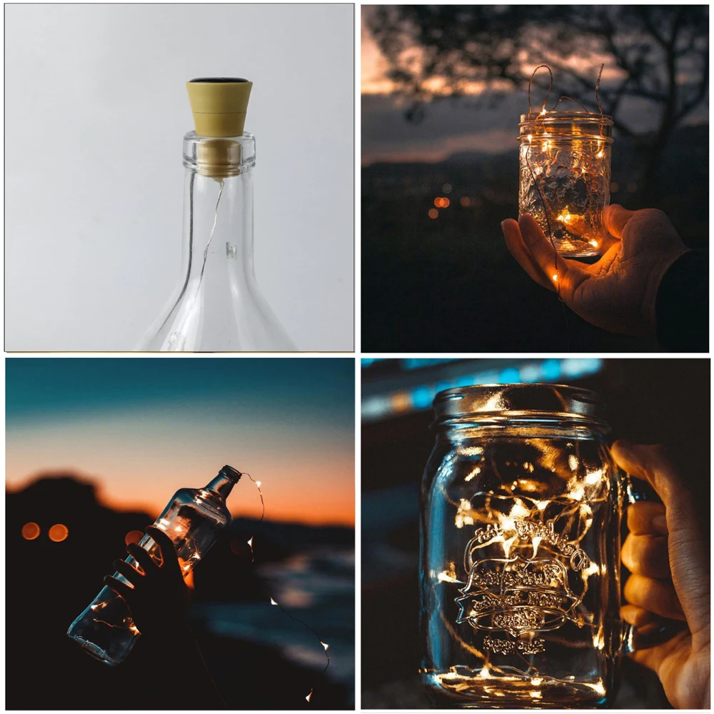 Bar LED Solar Power wine bottle cork string lights Fairy Lights Garlands IP65 Waterproof DIY Christmas Party Wedding Decoration