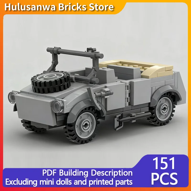 

Тип 82 Kübelwagen WW2, модель военного автомобиля MOC, строительные кирпичи, военное оборудование, модульные технологии, подарки, сборка, детские игрушки