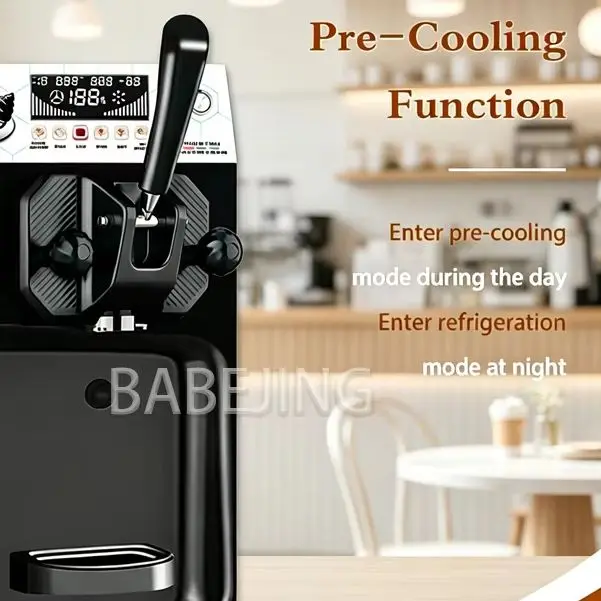 

BABEJING Small Soft Ice Cream Maker Long Life Pre-Cooling Mode Ice Cream Machine New Yogurt Maker for Home Use