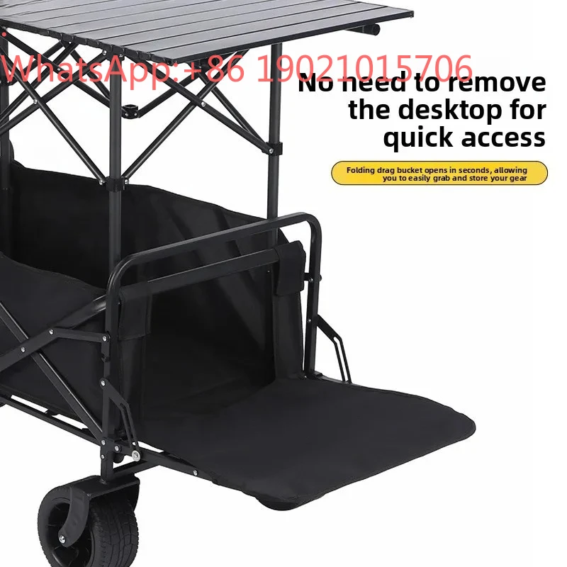 Hxl foldable night market stall cart outdoor camping portable bbq table mobile