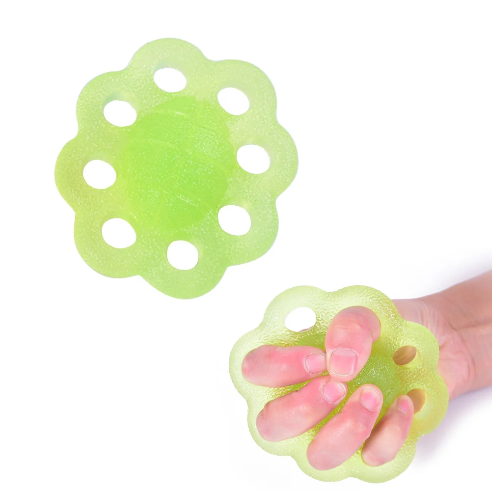 

8 Holes Grip Exerciser Hand Finger Strengthener Physical Therapy Training Tool Stretcher Balls Rehab Exercise Ball Lemon Green